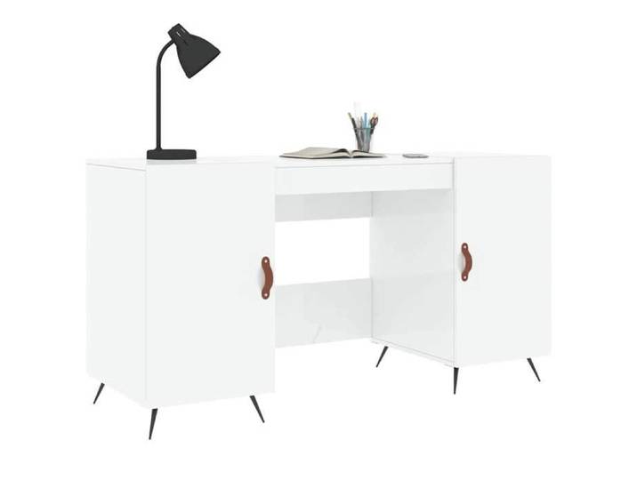Blanc bureau - VIDAXL - Pour Étudiant / salarié - Blanc brillant 140x50x75 cm Bois d'ingénierie LV5961