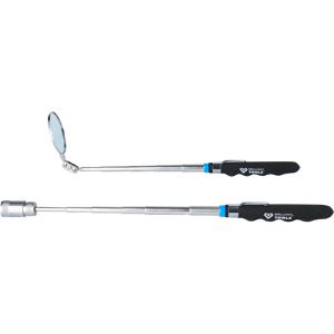 Brilliant-Tools Magnetheber BT115905, mit LED, 2-teiliges Set, 20 - 82 cm teleskopierbar, Hebekraft 2 kg, mit Teleskopspiegel
