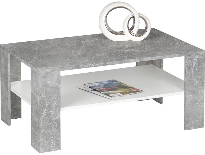 Couchtisch STOLKOM Joker , grau (beton, weiß, beton, beton), H:44cm, Tische, Couchtisch, Klassischer Wohnzimmertisch-Beistelltisch