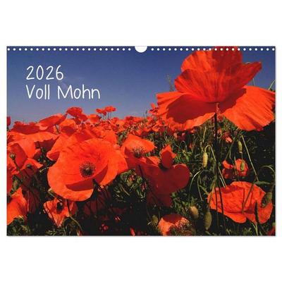 Voll Mohn (Wandkalender 2026 DIN A3 quer), CALVENDO Monatskalender