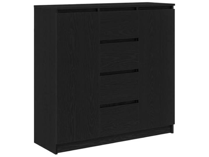 HGFDVCMR Sideboard mit Schubladen Schwarz Eichen-Optik 100,5x35x98,5 cm Vielseitiger Kommodenschrank für Schlafzimmer und Flur mit 4 Schubladen, 2 Türen und robuster Oberplatte.