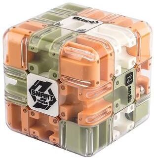 Inspired Finds GlowMaze 3D Maze Cube Transparent Rolling Ball Puzzle orange