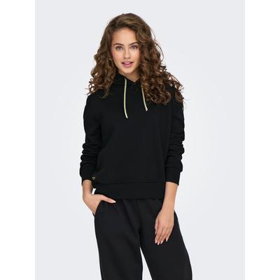 Kapuzensweatshirt ONLY "ONLNOLI L/S HEART HOOD SWT NOOS", Damen, Gr. L, schwarz (schwarz detail:gold strings, heart emb), Sweatware, Obermaterial: 60% Baumwolle, 40% Polyester, unifarben, regular fit normal, Rundhals, Rippbündchen, Sweatshirts,...