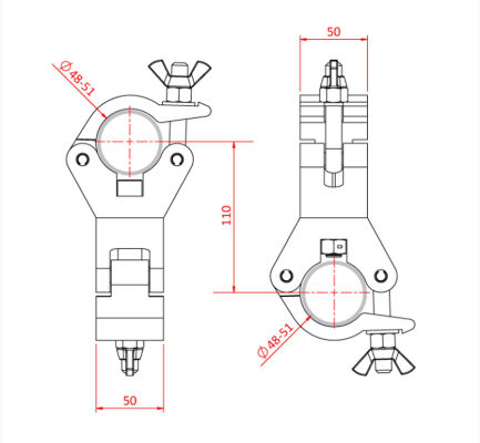 Doughty T57100 SWIVEL Coupler (48-51mm), SILBER