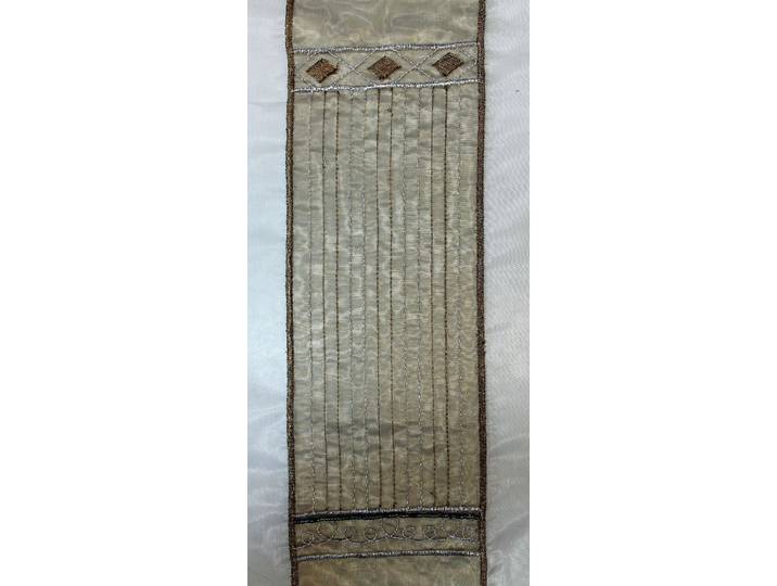 Gardine Zürichsee Gr. 1, braun (braun, grau), B:120cm H:245cm, Polyester, HOSSNER - ART OF HOME DECO, Gardinen, Gardine, Schlaufenschal im besonderen Design