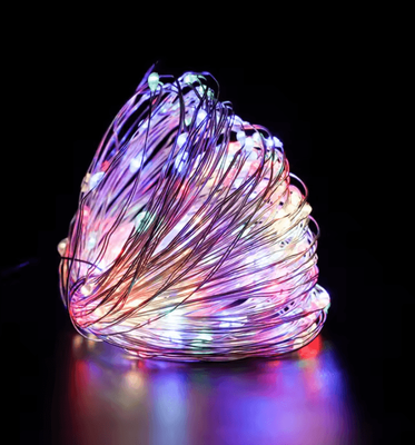 Inspire Curations 10 Pack 2M Copper Wire LED Fairy Lights With Batteries rgb 2meter 10pieces