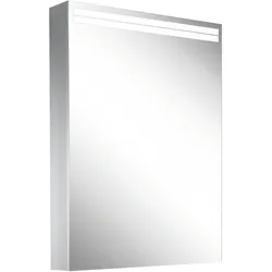 Schneider ARANGA TW Lichtspiegelschrank, eine Tür mit Anschlag links, 495x120x700mm, Lichtbänder oben, 160.451.01.50, Ausführung: CH-Norm/Korpus silber eloxiert