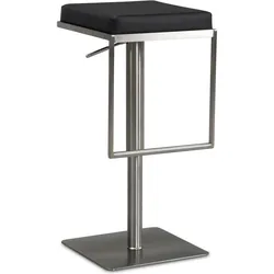 FineBuy, Barhocker, Barhocker Barstuhl Schwarz Kunstleder Edelstahl Tresenhocker Modern