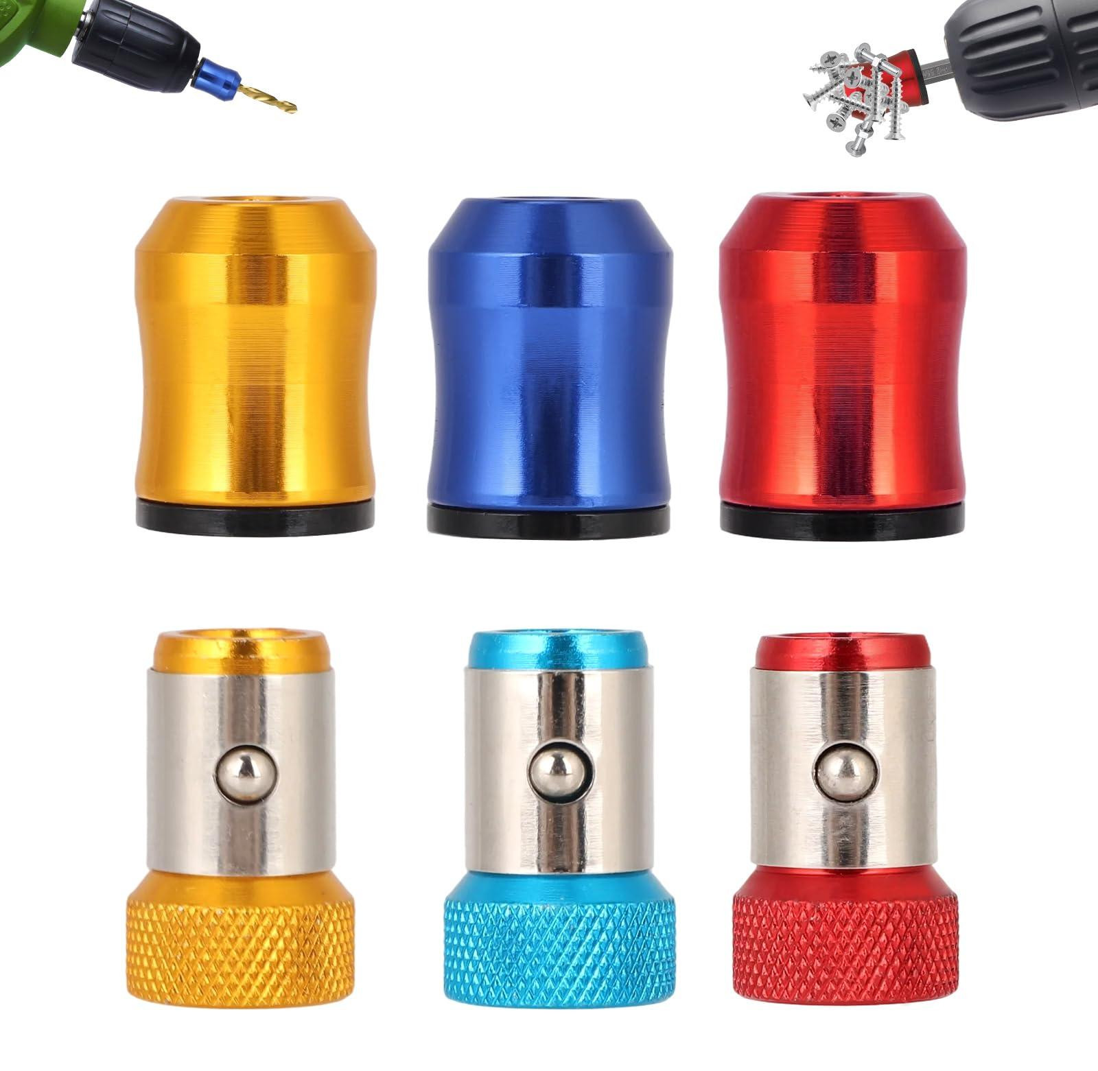 Set van 6 magnetische schroefringhouders met sterke magneten in 2 modellen voor klussen in huis