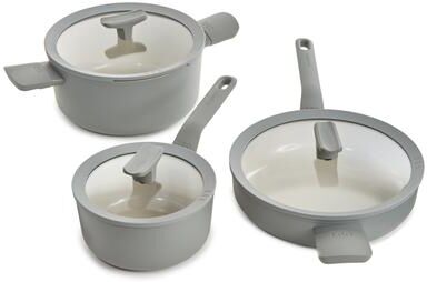 BergHOFF Balance 6Pc Non-stick Ceramic Cookware Set With Glass Lid, Recycled Aluminum