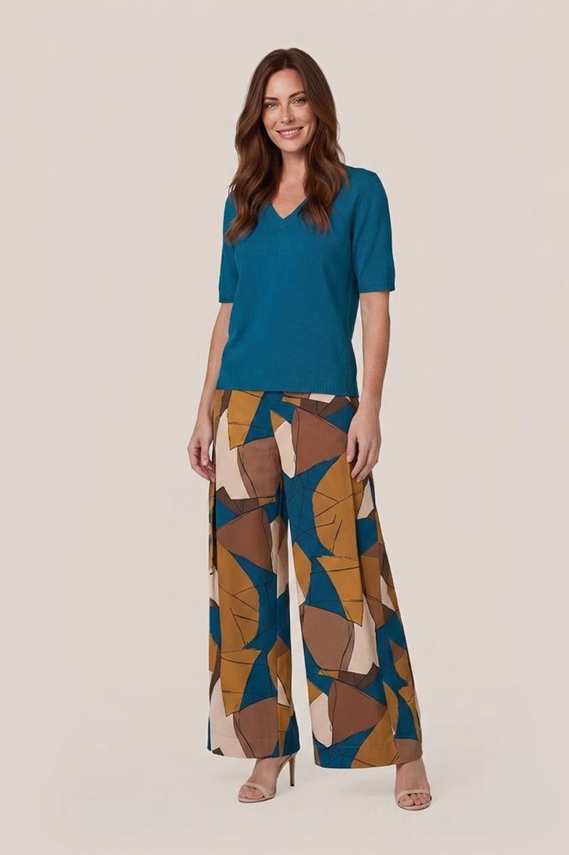 Audra Top Petrolblauw