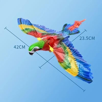 Inspired Living FlappyHunt Interactive Bird Cat Toy With Hanging Eagle Motion red without Music Light
