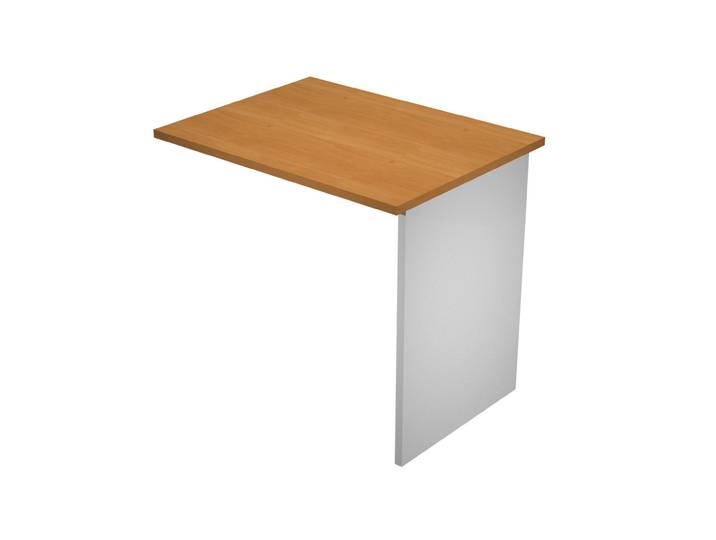 Extension retour pour bureau Pronto Bois - L.80 x P.60 cm - Plateau Aulne - Pieds panneaux Aluminium