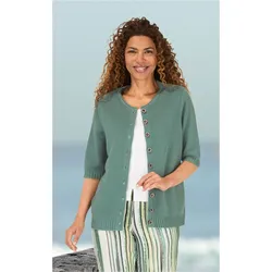 Baumwoll-Strickjacke in salbei in Größe 52/54 von DW-Shop, Salbei, 52/54
