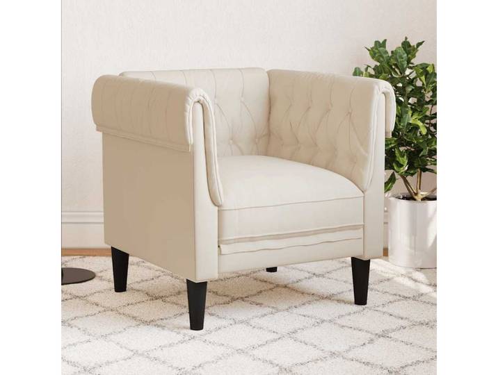 vidaXL Sofa vidaXL Sessel Chesterfield Leinen