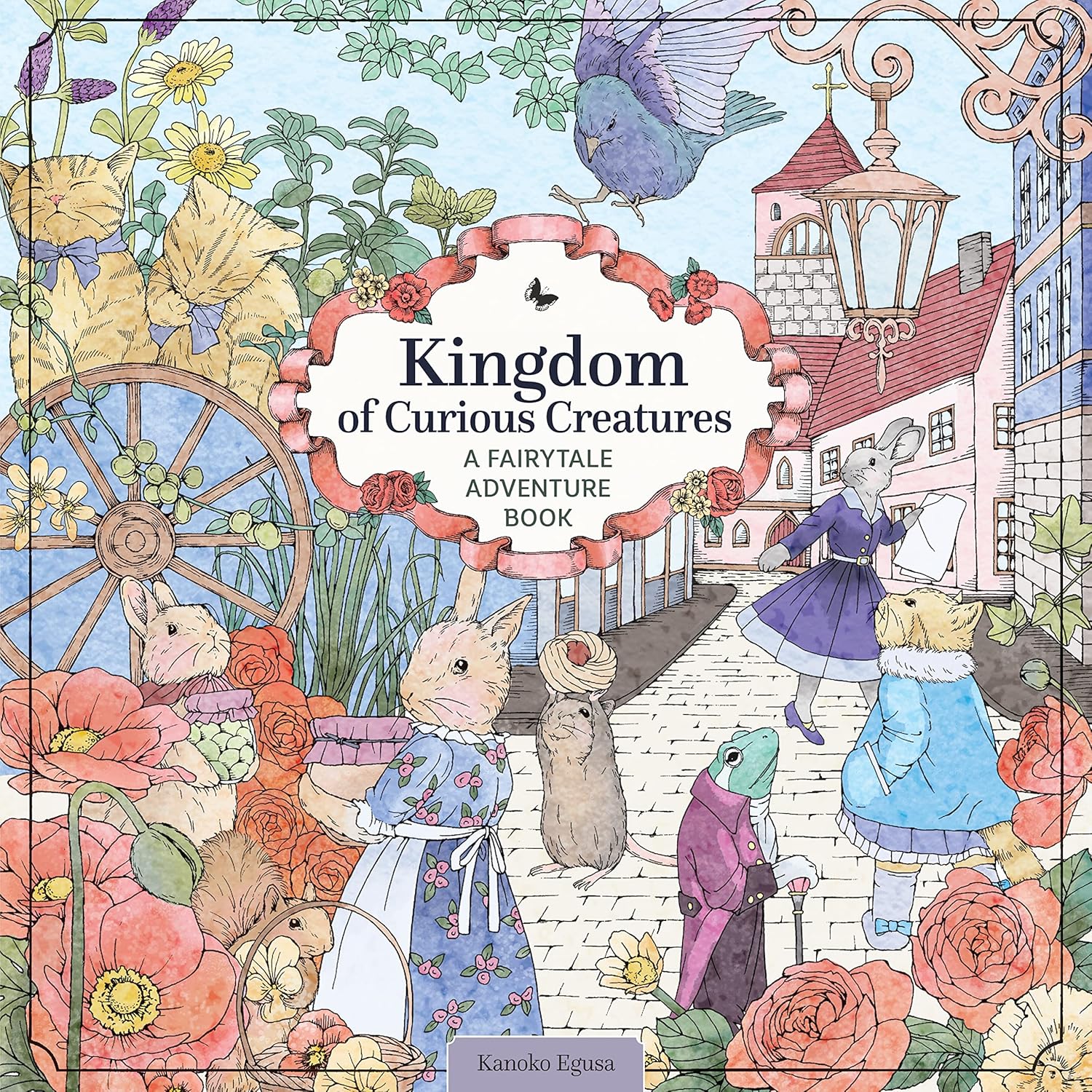 Design Originals Kanoko Egusa 2 Book Collection Set - Symphony of Cute Animals & Kingdom of Curious Creatures - Adult Colouring Paperback - Fairytale Animal Designs