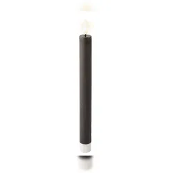 Lumineo 2 LED Kerzen mit Timerfunktion 24cm Wachs - Echtwachskerzen flackernde Flamme Kerzen batteriebetrieben Wachskerzen Stabkerzen Rustik Grau Warmweiß