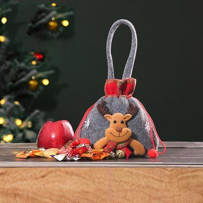 Snug & Styled Christmas Apple Candy Gift Bag Hanging Tree Ornament Pouch deer