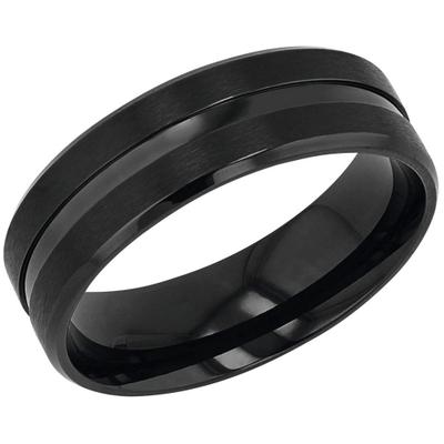 Fingerring AMOR "2037292/-93/-94/-95/-96" Gr. 64, schwarz, Fingerringe, Damen, 64, Edelstahl, Fingerring