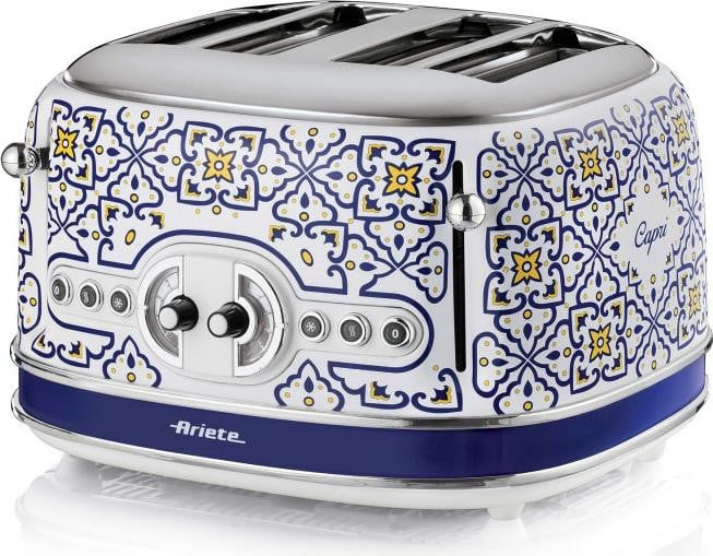 Ariete 4-sleufstopper Capri broodrooster, wit/meerkleurig, 1630 watt