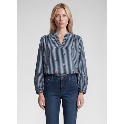 Klassische Bluse RABE "Bluse", Damen, Gr. 44, dunkelblau, Obermaterial: 100% Viskose, gestreift, weit, Blusen Bluse