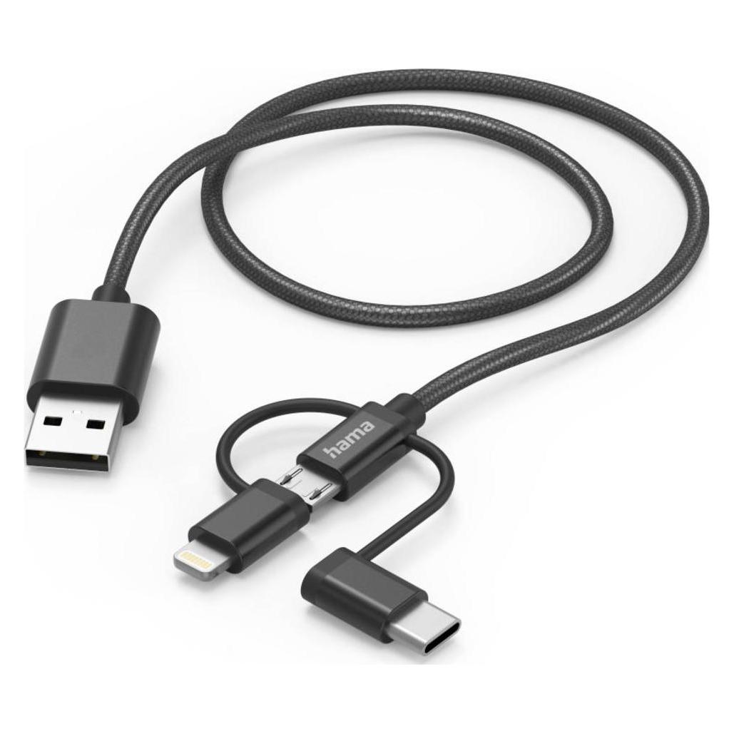 Hama 3in1 Multi-Ladekabel (1.50 m, USB 2.0, 12 W) (00201536)