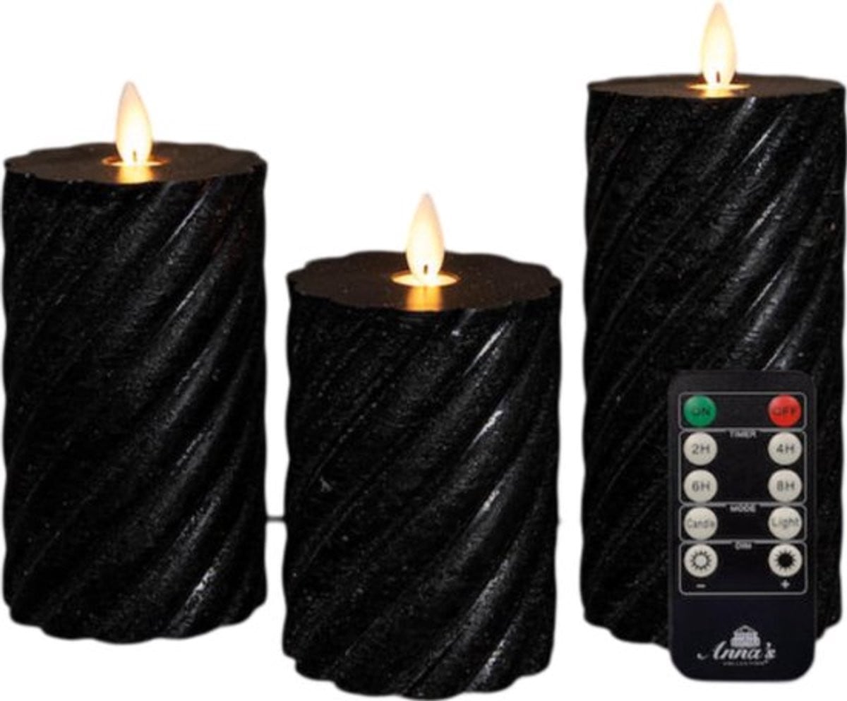 Anna's collection Stompkaars Swirl Wax met LED bewegende vlam