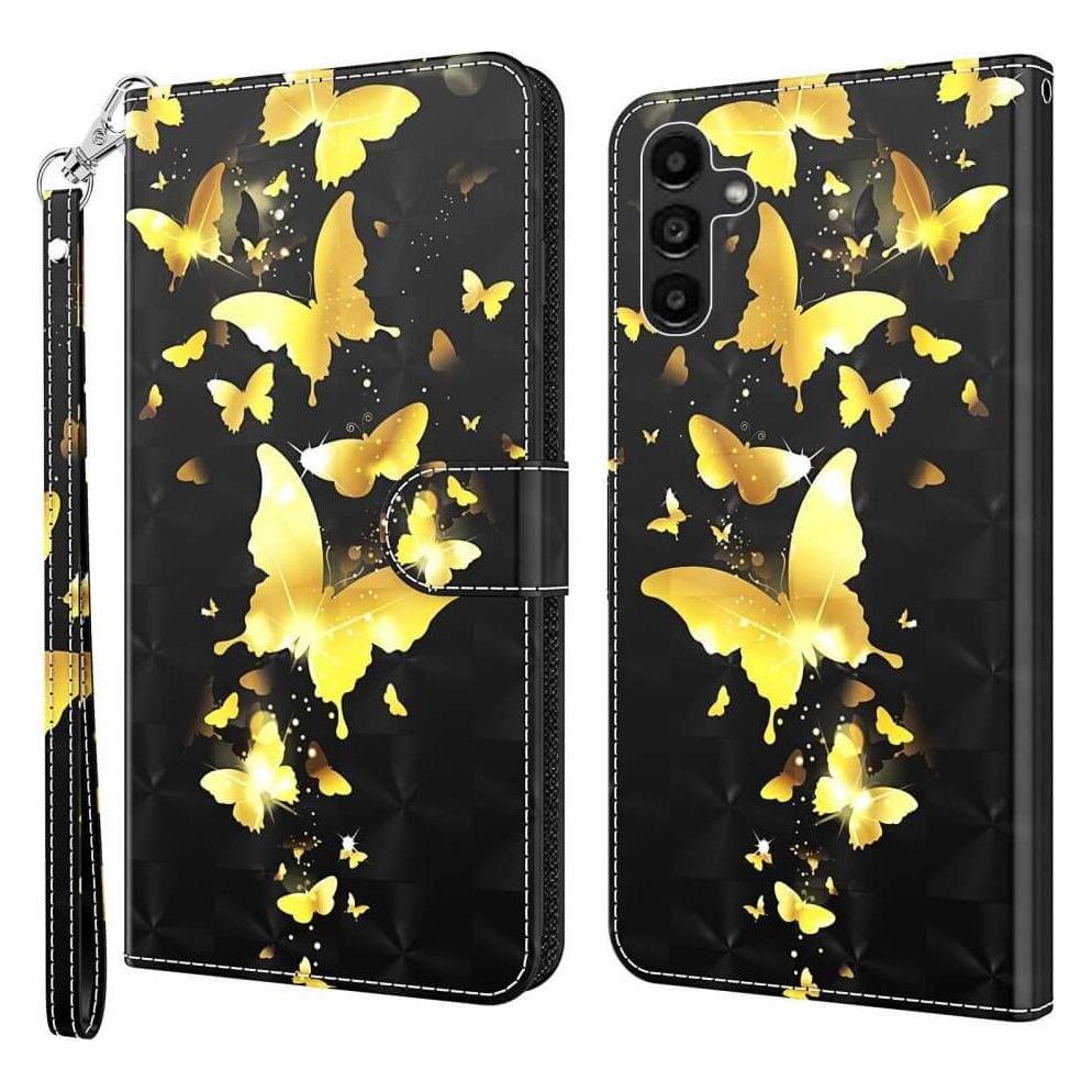 Cover-Discount Galaxy A14 - Etui Glitzer Effekt Schmetterling gold (Samsung Galaxy A14) (660116056C)