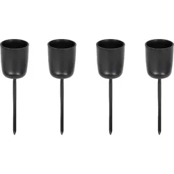 Stecker für Adventsgesteck schwarz Spike Taper 4er Set