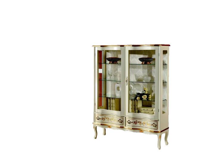 Xlmoebel Vitrine Italienischer Holzschrank im Barockstil mit edlen Verzierungen (1-St., Vitrine-564/EM23) Hergestellt in Europa