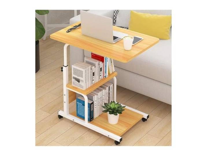 ENSDIEPLS Überbetttisch aus MDF-Metall Mehrfarbig, mehrere Größen: for Bett, Sofa, Büro(Walnut,Three layer board)