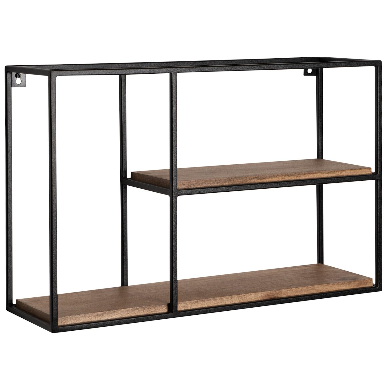 Wandregal FineBuy Hängeregal Holz Metall 60x40x18 cm Regal Rechteckig Massiv