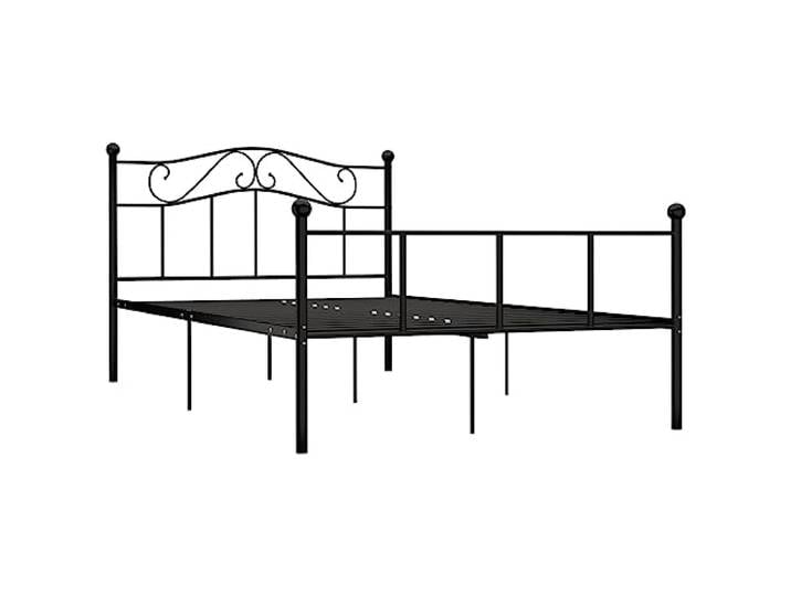 vidaXL Bettgestell Bett Metallbett Schlafzimmerbett Doppelbett Bettrahmen Schlafzimmermöbel Ehebett Lattenrost Schwarz Metall 120x200cm
