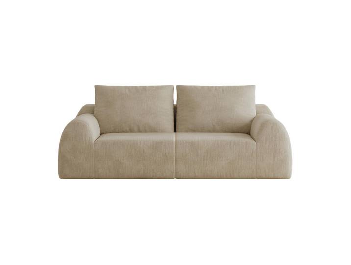 Flora Grace Sofa 190 cm in Khaki aus Chenille, ohne Montage, Sandfarben, 95x85x190 cm, Wohnzimmer, Sofas & Couches, Sofas