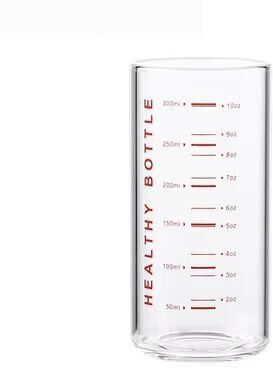Inspired Finds Graduated Glass Cup Clear Measuring Drinking Glass For Coffee Tea Milk And Juice red