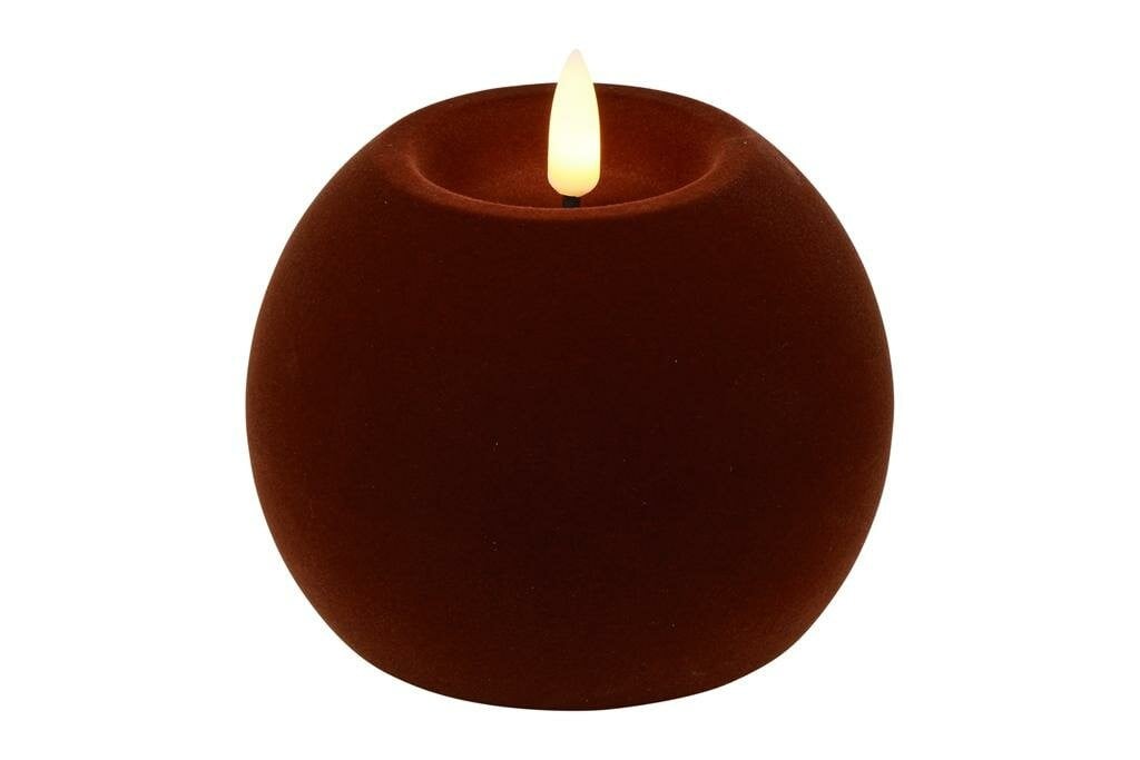 Countryfield Led bolkaars Lyon donkerbruin velvet D10 H7,8 cm