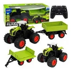 Lean Toys Wysoki Traktor Rolniczy Z Przyczepą Wywrotką Zdalnie Sterowany RC 1:16