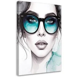 LEINWANDBILD Porträt einer Frau mit Brille 40x60cm