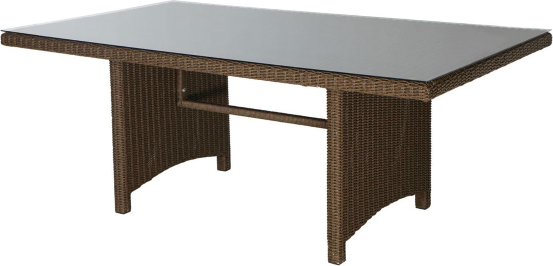 Grasekamp Tisch Ibiza 150x90cm mit Glasplatte