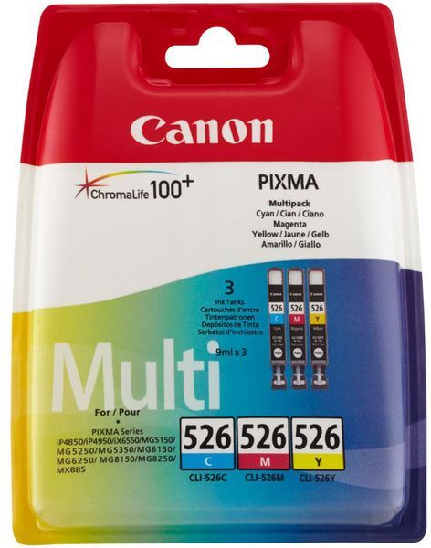 Canon CLI-526C/M/Y - 3-couleurs - Cartouche d'encre - Multipack 3-couleurs