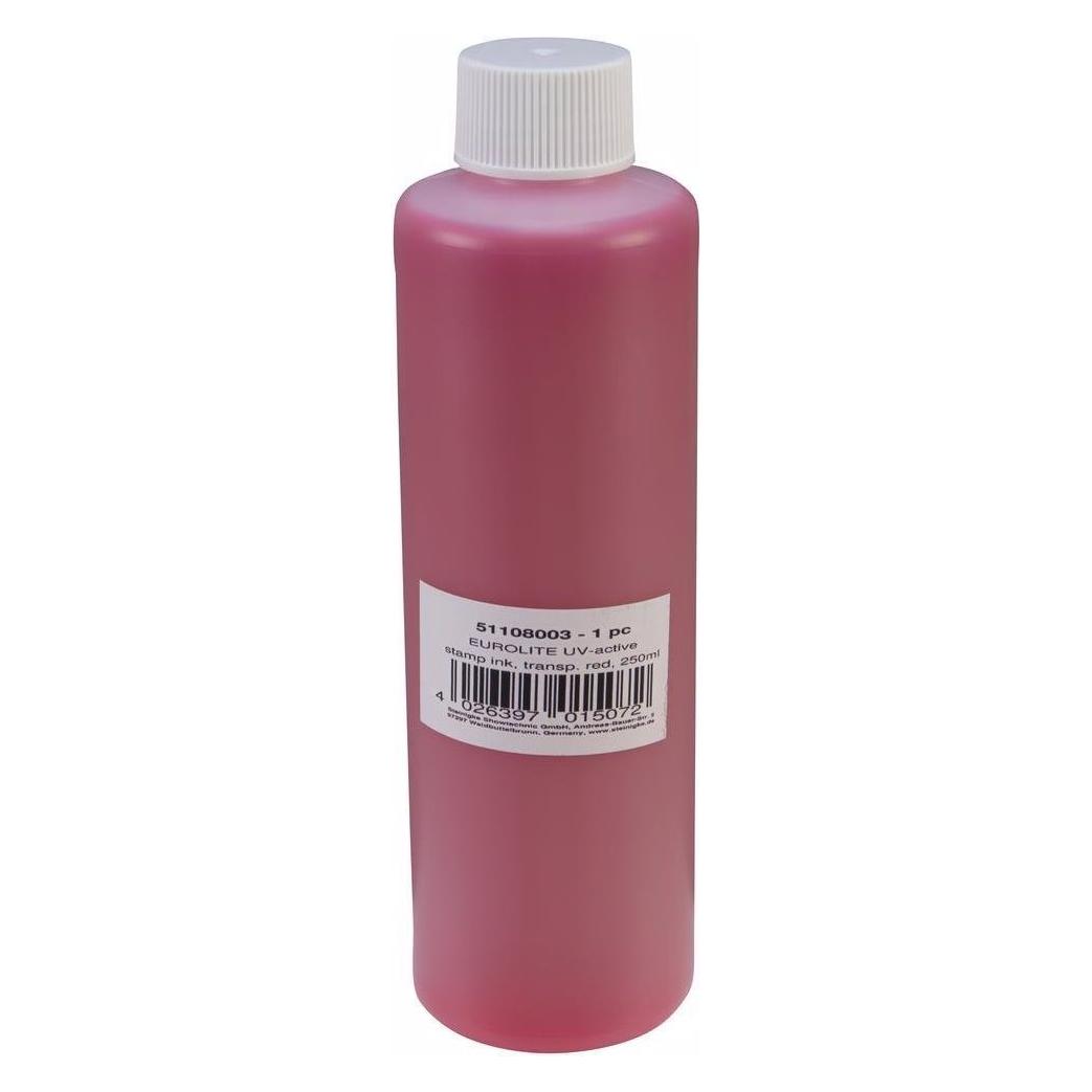 Eurolite UV-aktive Stempelfarbe, transparent rot, 250ml (51108003)