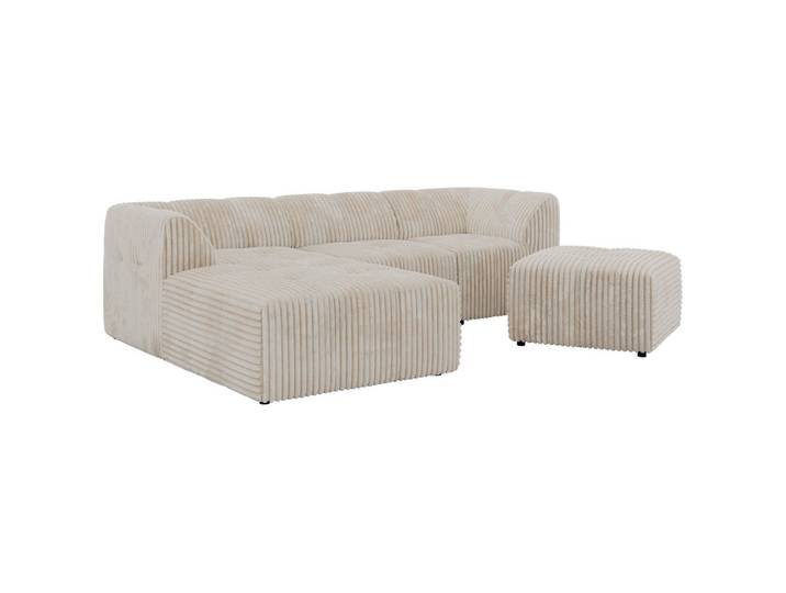 ECKSOFA VORITA L 4M - Beige Cord - Links Seite