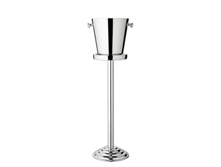 EDZARD Weinkühler Sevilla mit Ständer (H 85 cm, Ø 23 cm), hochglanzpoliert Sektkühler für 1 Flasche, Edelstahl, doppelwandig, mit Griffen, Flaschenkühler stehend, Getränkekühler