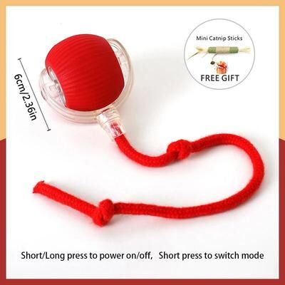 Uplift Picks USB Rechargeable Automatic Rolling Cat Toy With Tail Teaser j