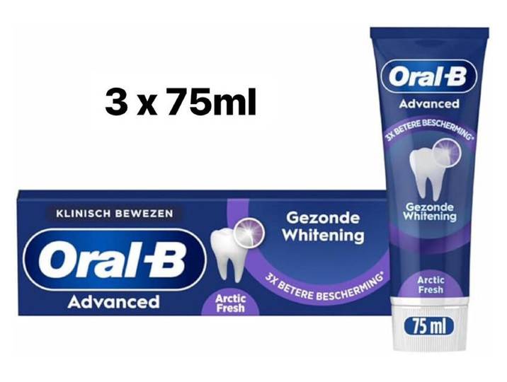 Oral-B tandpasta professionele witmakende gezonde arctische frisse aroma zoete pepermunt 3 x 75 ml