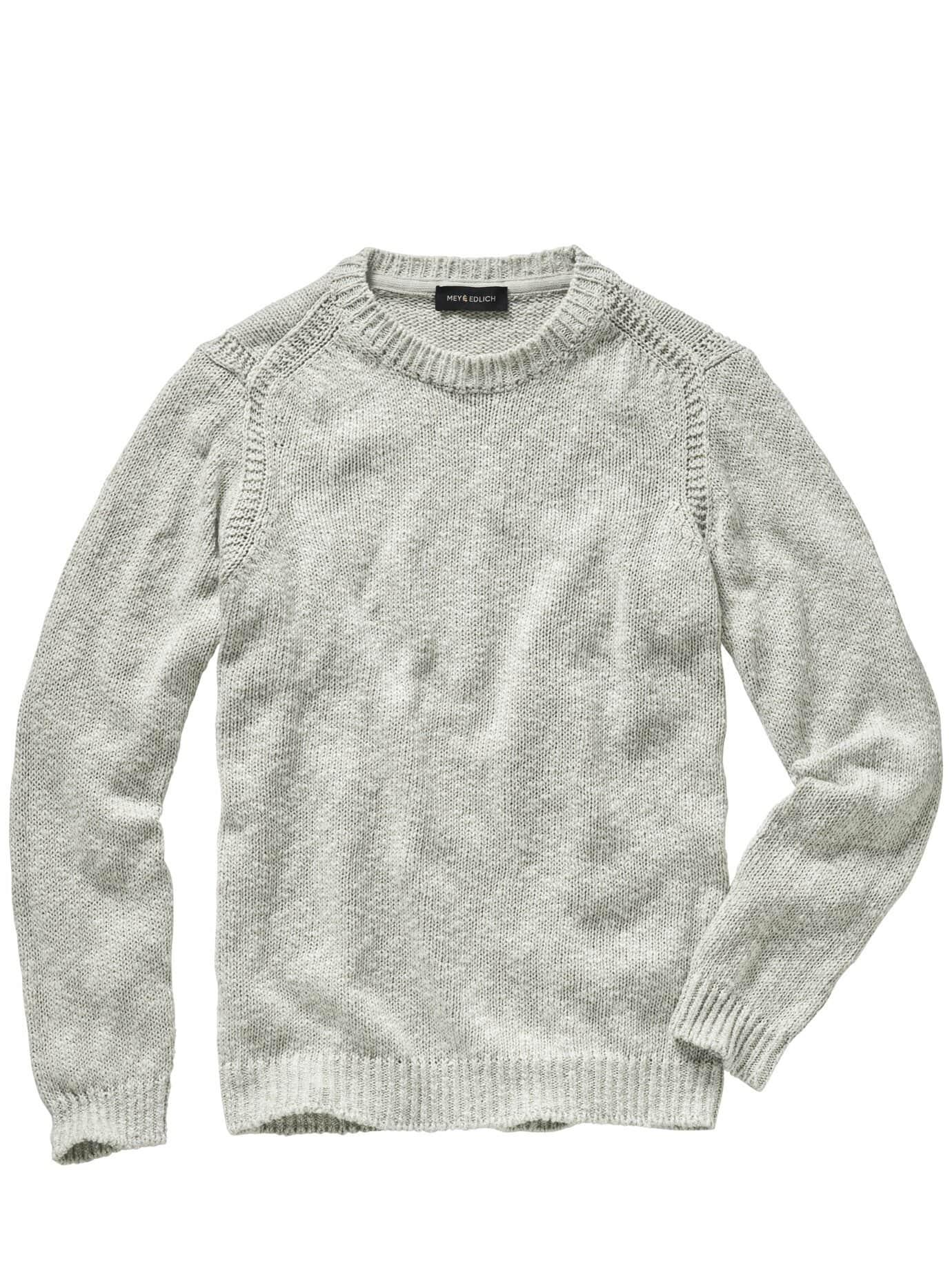 Mey & Edlich Herren Nicht-zu-übersehen-Pullover Grau 61 % Baumwolle, 39 % Leinen