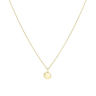 Kette mit Anhänger LIEBESKIND BERLIN "Schmuck Geschenk Gold 375 Halskette Gold Collection", gold (gelbgoldfarben), Halsketten, Damen, Gelbgold 375, L: 50 B: 2mm, B:2mm