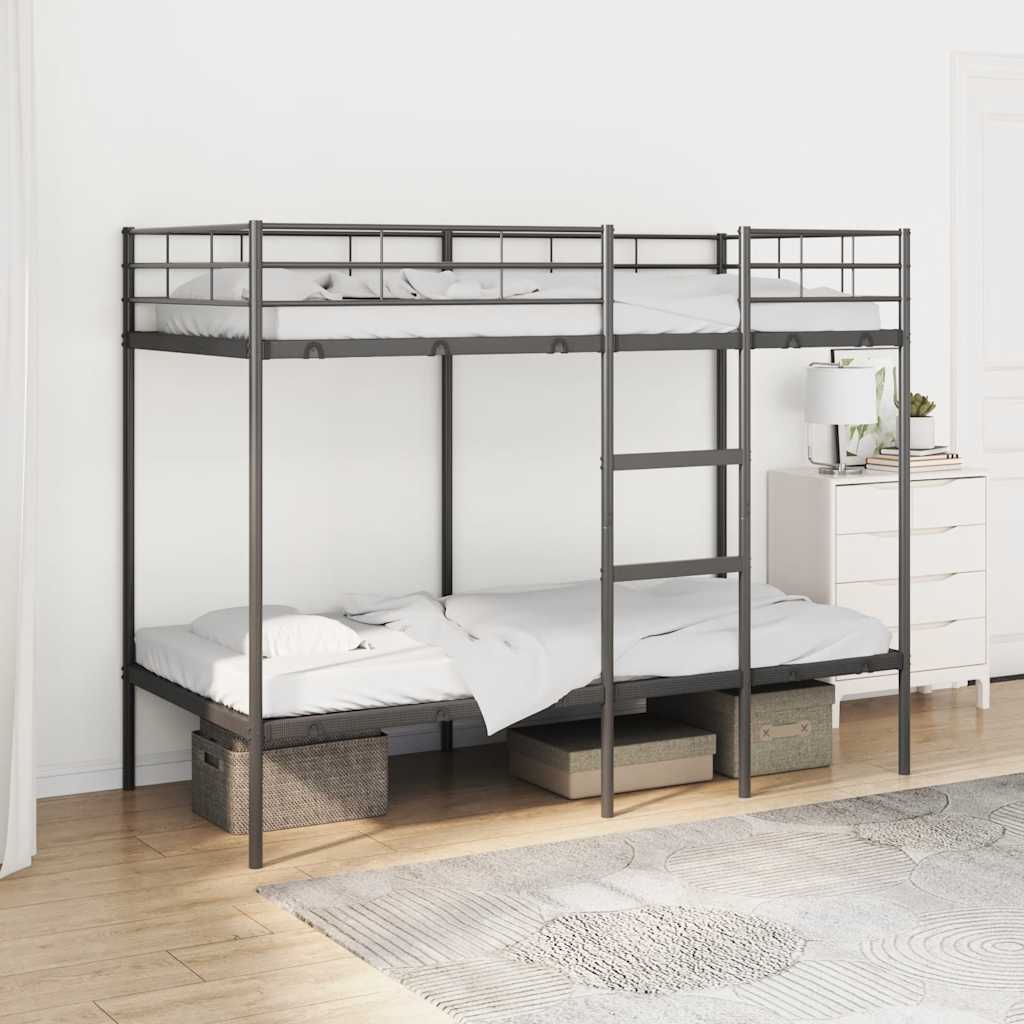 Maison Exclusive - Etagenbett ohne Matratze Schwarz 100x190 cm Stahl