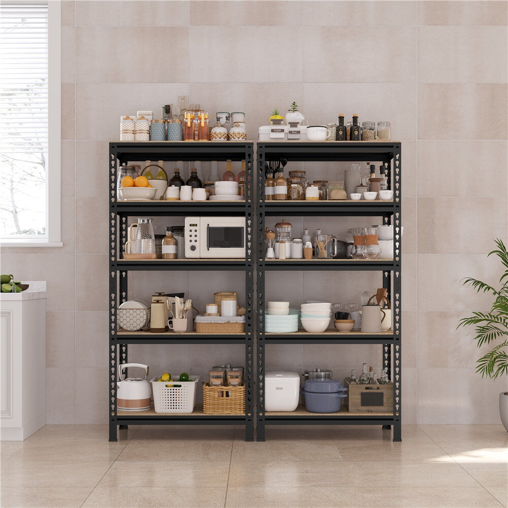 Yaheetech 70 cm W Adjustable Height Shelving Unit Black 150cm H X 70cm W X 30cm D