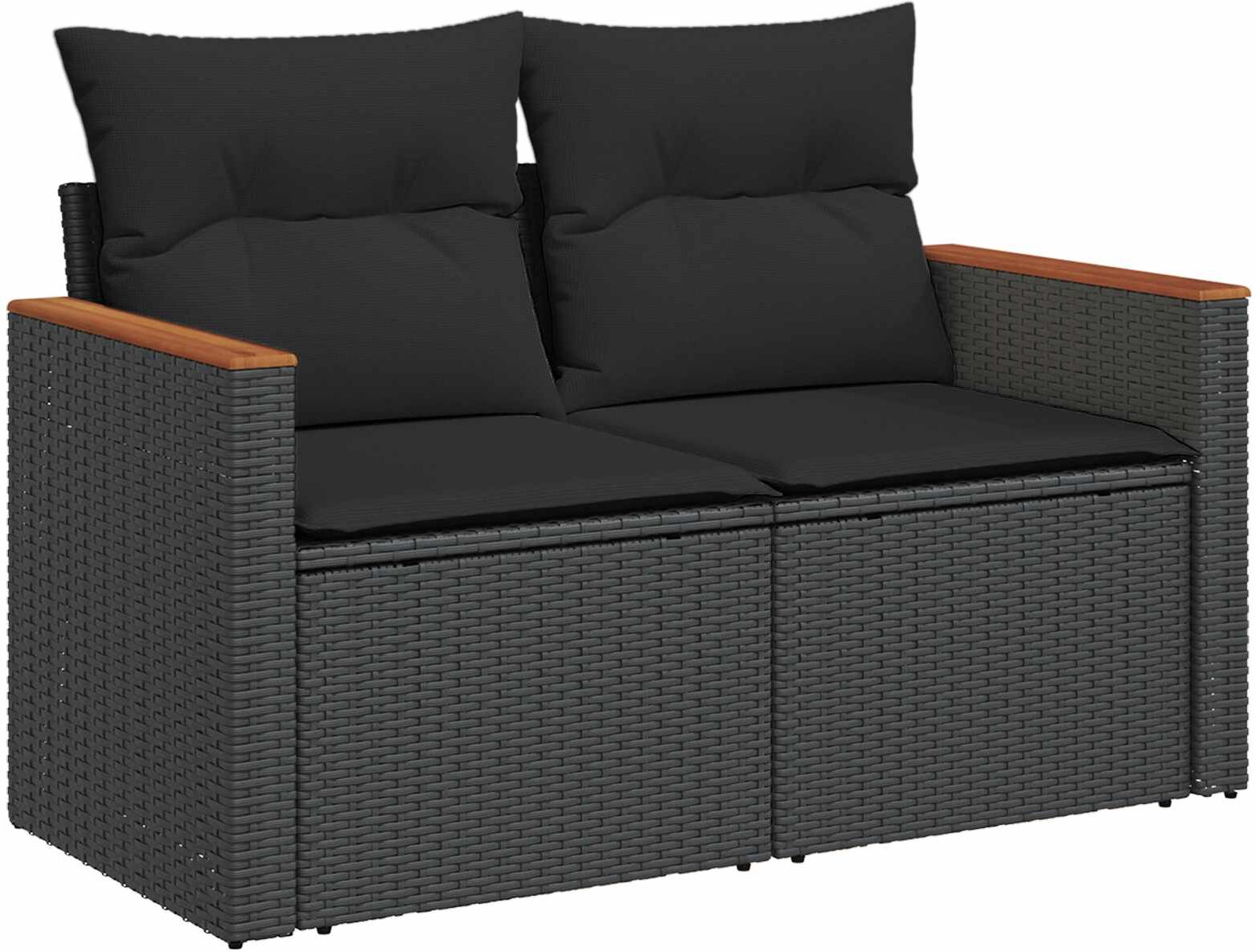 vidaXL Ensemble de Canapés 5 pc Noir 179 x 179 x 85 cm